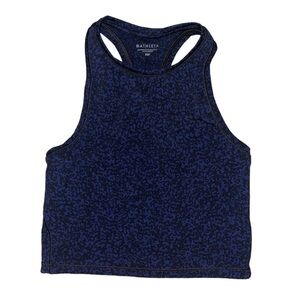 Athleta blue black leopard print high neck sports bra women’s size XSP